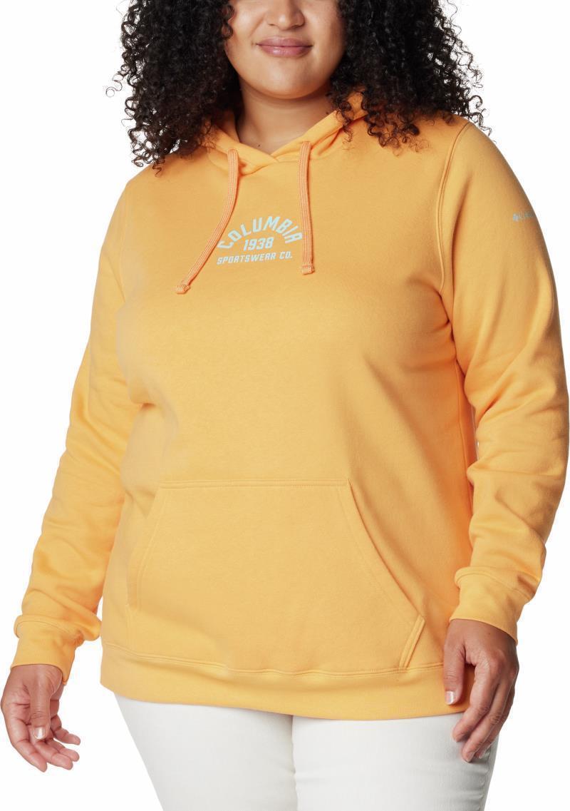 Columbia Trek Graphic Hoodie, Extended - Womens - sunset peach / aqua haze 1