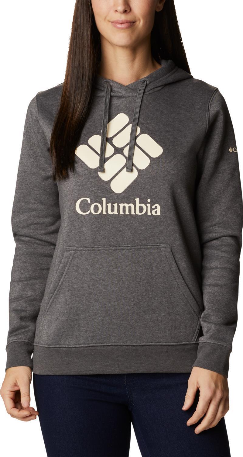 Columbia Trek Graphic Hoodie - Womens - charcoal heather / stacked gem 1