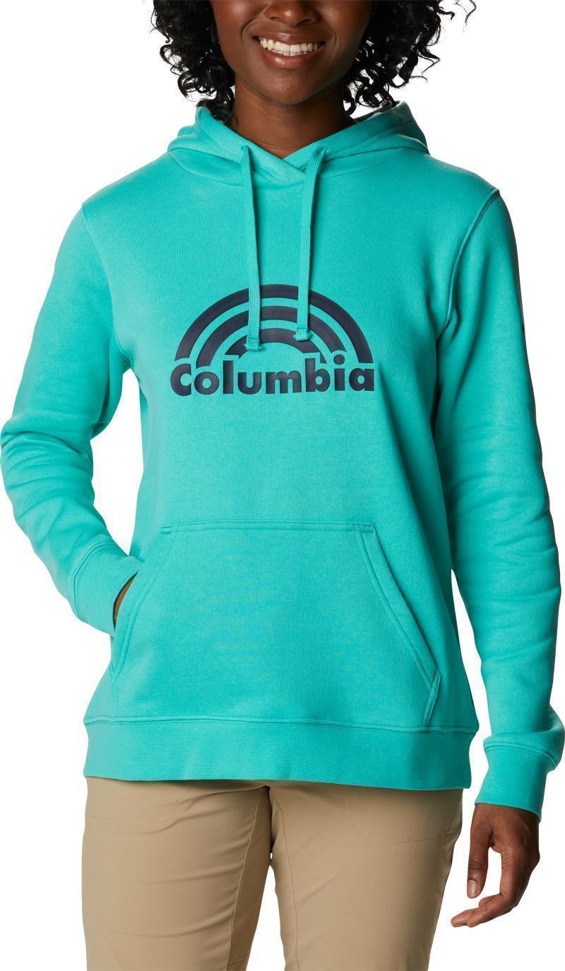 Columbia Trek Graphic Hoodie - Womens - electric turquoise / rainbow 1