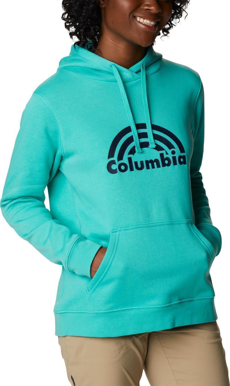 Columbia Trek Graphic Hoodie - Womens - electric turquoise / rainbow 1