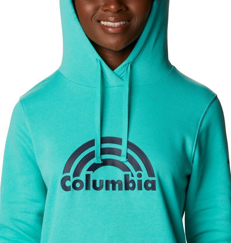 Columbia Trek Graphic Hoodie - Womens - electric turquoise / rainbow 1