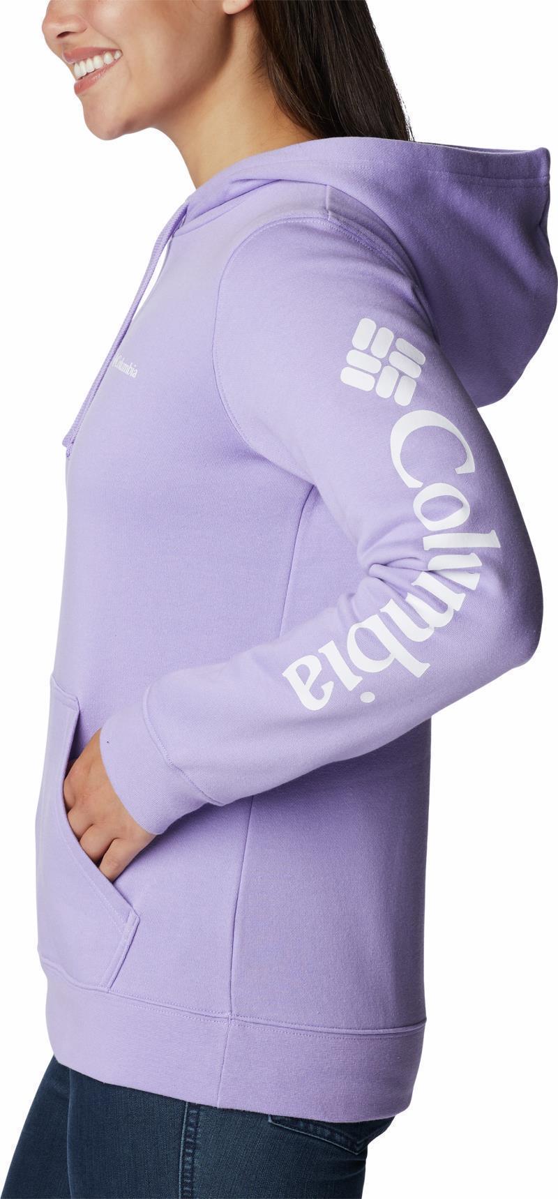 Columbia Trek Graphic Hoodie - Womens - frosted purple / white logo 1