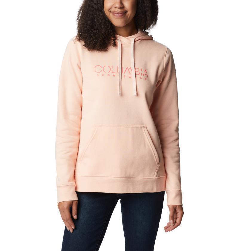 Columbia Trek Graphic Hoodie - Womens - peach blossom / columbia stencil 1