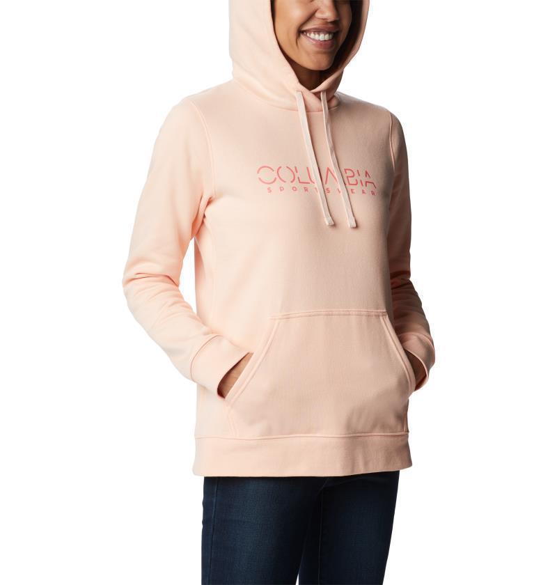 Columbia Trek Graphic Hoodie - Womens - peach blossom / columbia stencil 1