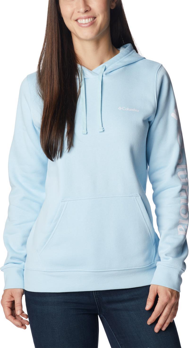 Columbia Trek Graphic Hoodie - Womens - spring blue / white logo 1