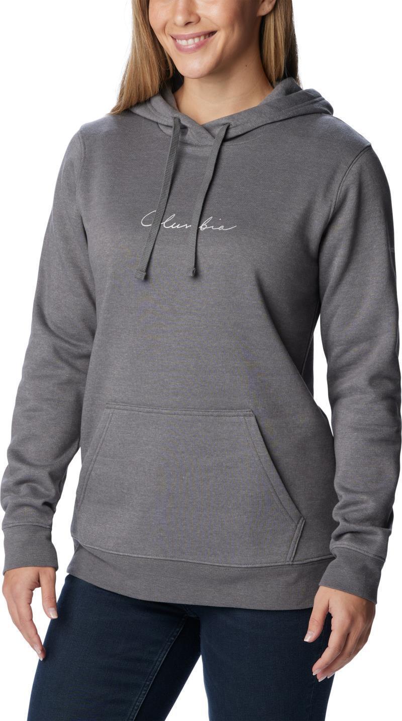 Columbia Trek Graphic Treatment Hoodie, Extended - Womens - City Grey Heather / Casual Script 1