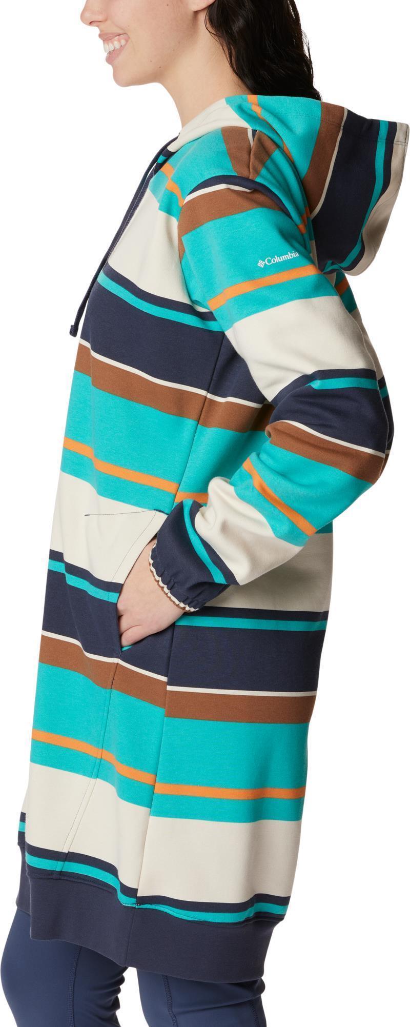 Columbia Trek Hoodie Dress - Bright Aqua Serendipity Stripe 4