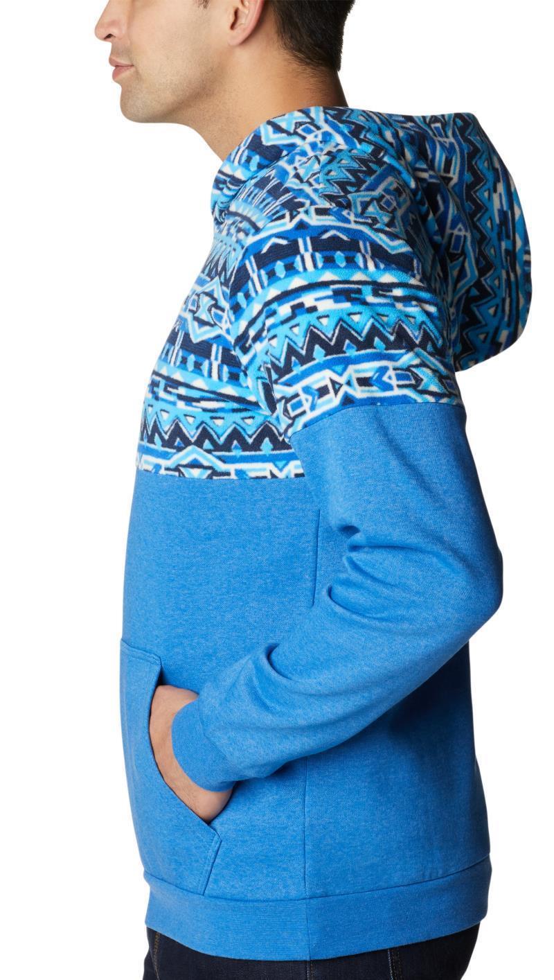 Columbia Trek Printed Hoodie - Mens - bright indigo heather 80s stripe print 1