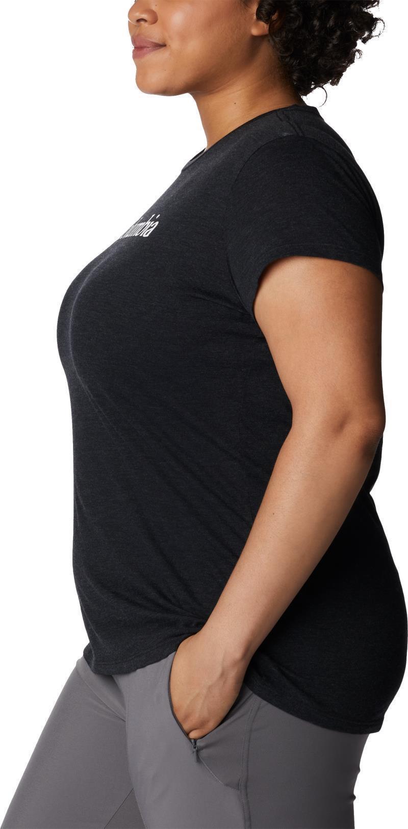 Columbia Trek SS Graphic Tee - Plus - Womens - black heather / gem columbia 1