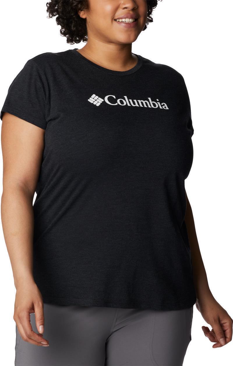 Columbia Trek SS Graphic Tee - Plus - Womens - black heather / gem columbia 1