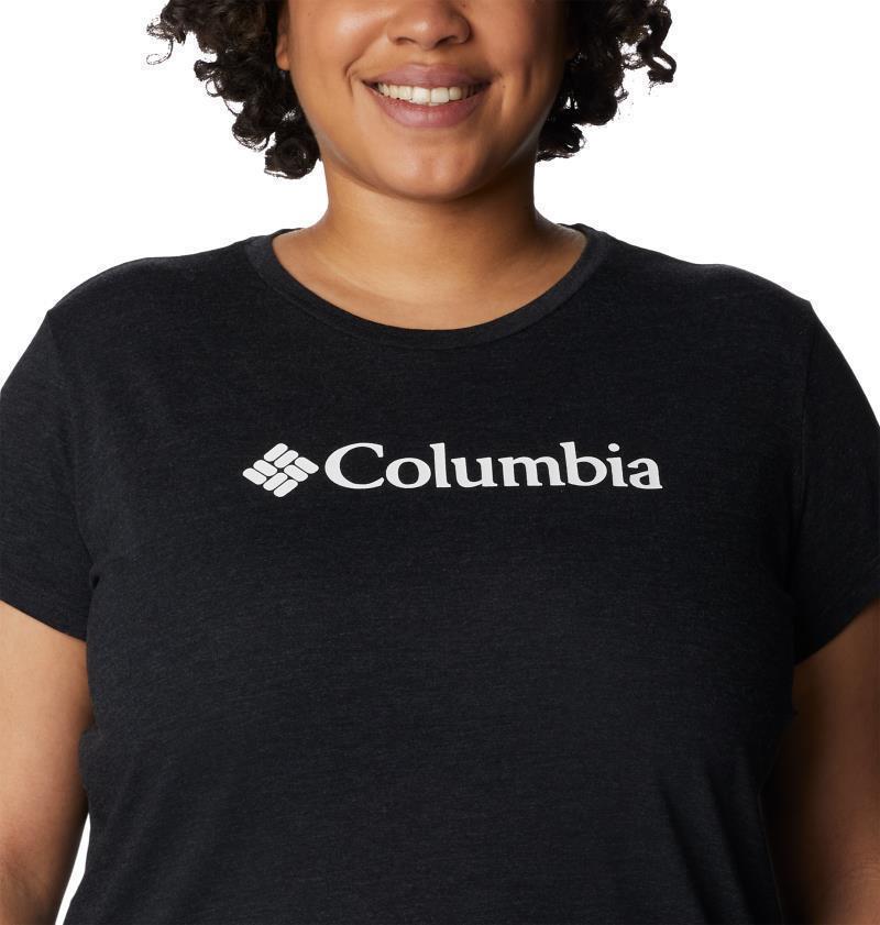 Columbia Trek SS Graphic Tee - Plus - Womens - black heather / gem columbia 1