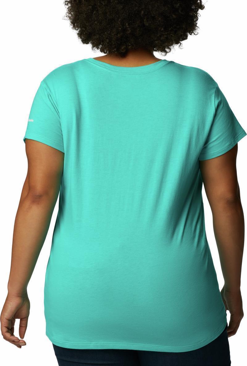 Columbia Trek SS Graphic Tee - Plus - Womens - bright aqua / csc stacked mini graphic 1
