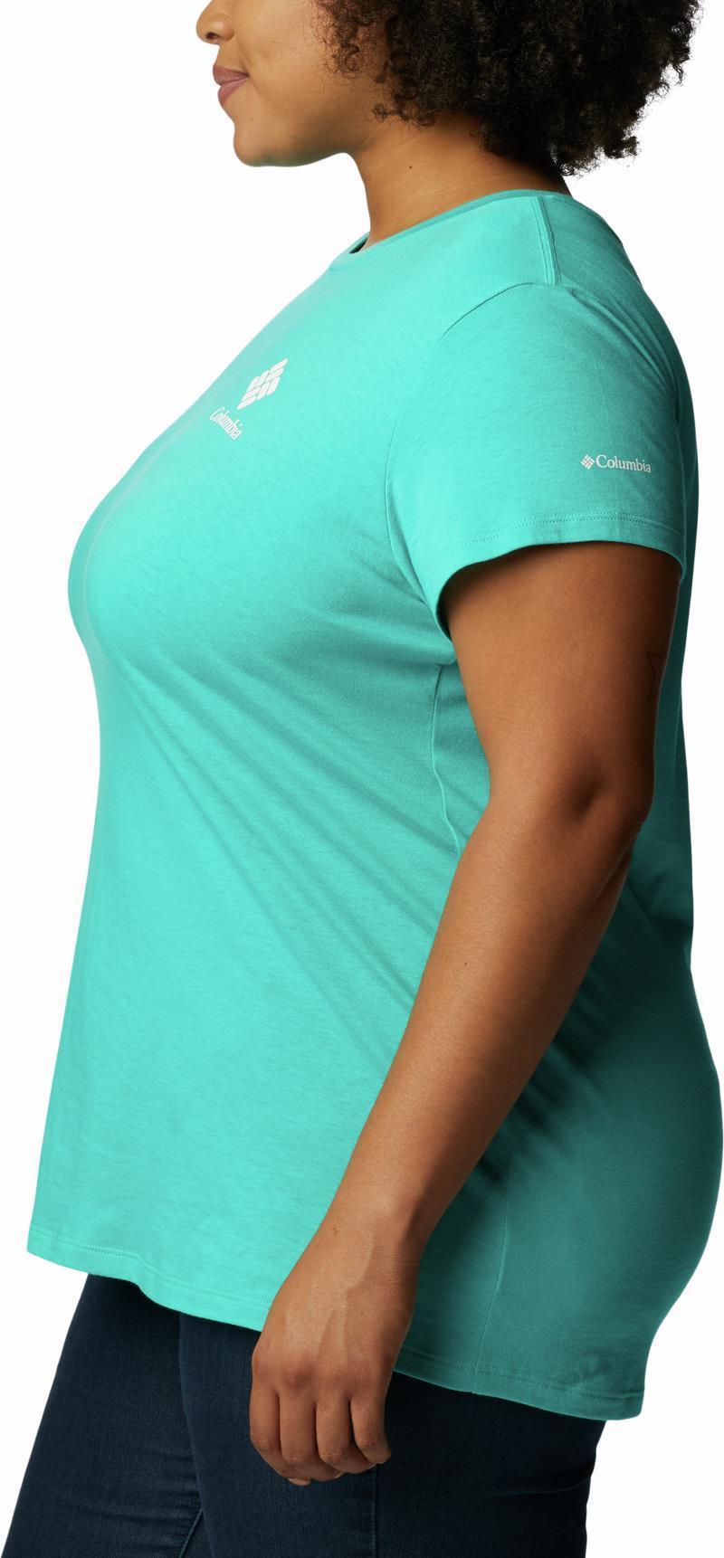 Columbia Trek SS Graphic Tee - Plus - Womens - bright aqua / csc stacked mini graphic 1
