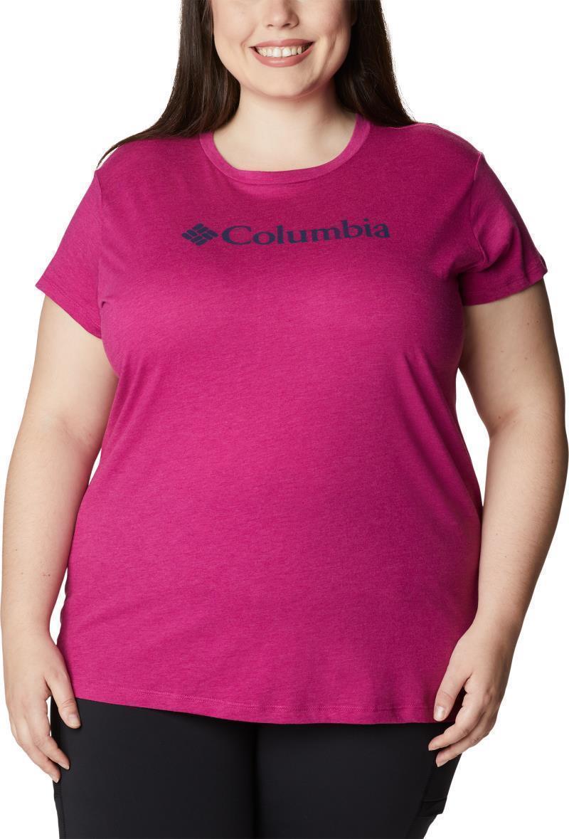 Columbia Trek SS Graphic Tee - Plus - Womens - wild fuchsia heather / gem columbia 1