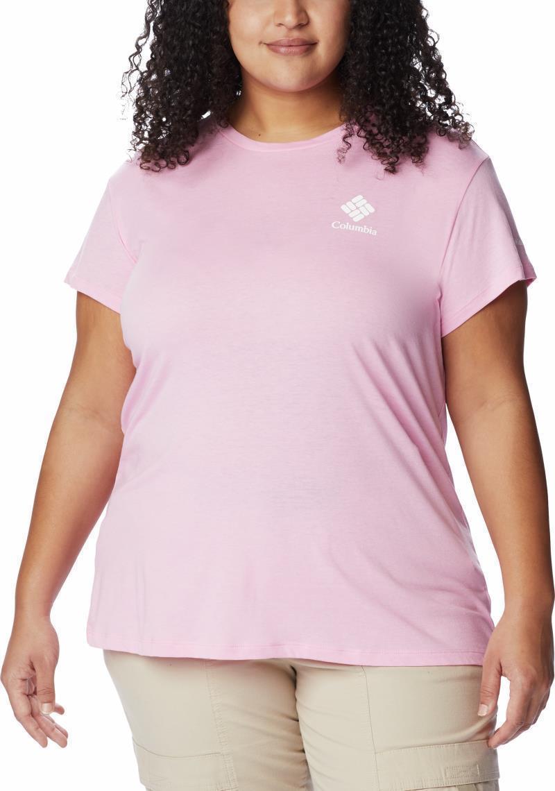 Columbia Trek SS Graphic Tee - Plus - Womens - wild rose / csc stacked mini graphic 1