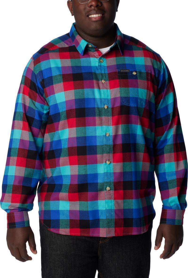 Cornell Woods Flannel LS Shirt, Extended - Mens - Bright Aqua Buffalo Check 1