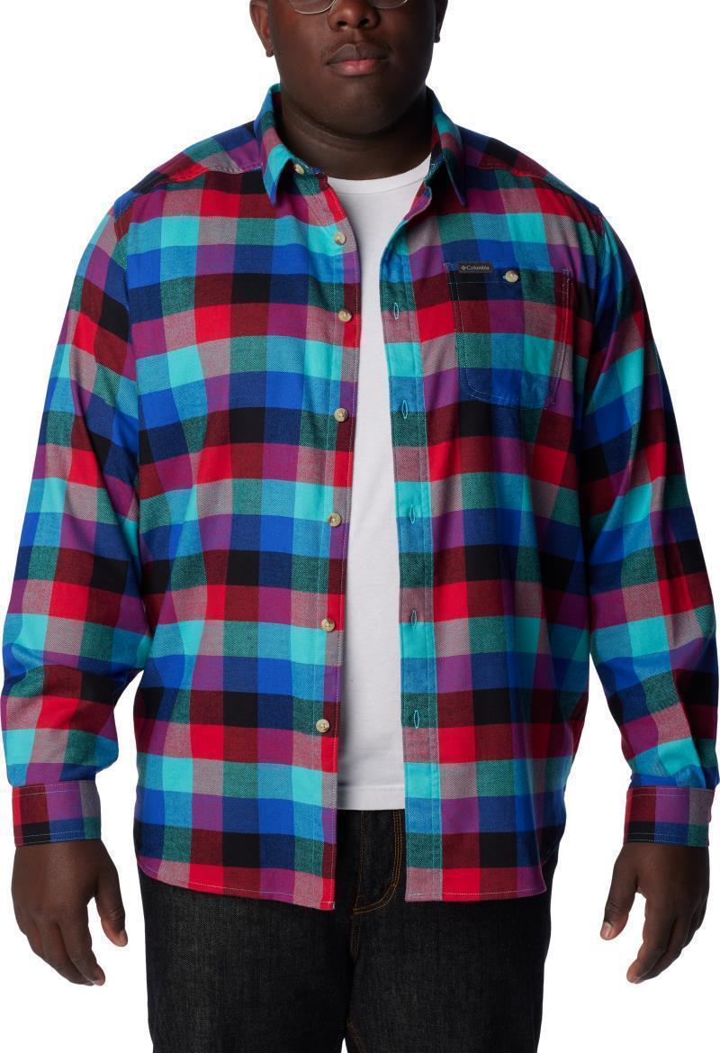 Cornell Woods Flannel LS Shirt, Extended - Mens - Bright Aqua Buffalo Check 3