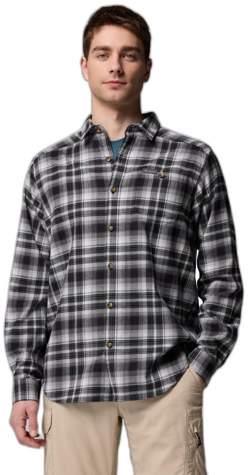 Cornell Woods Flannel LS Shirt, Extended - Mens - black backland tartan 1