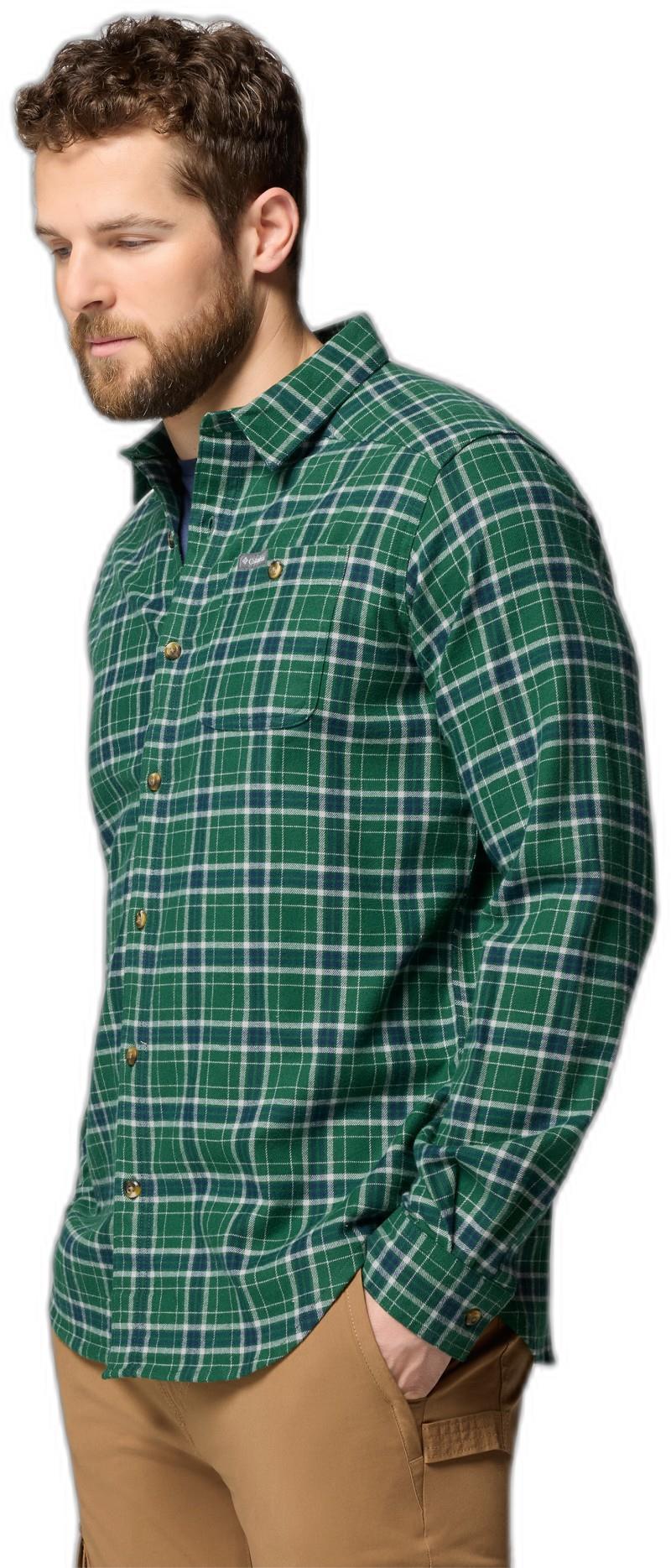 Cornell Woods Flannel LS Shirt, Extended - Mens - rain forest quad check 1