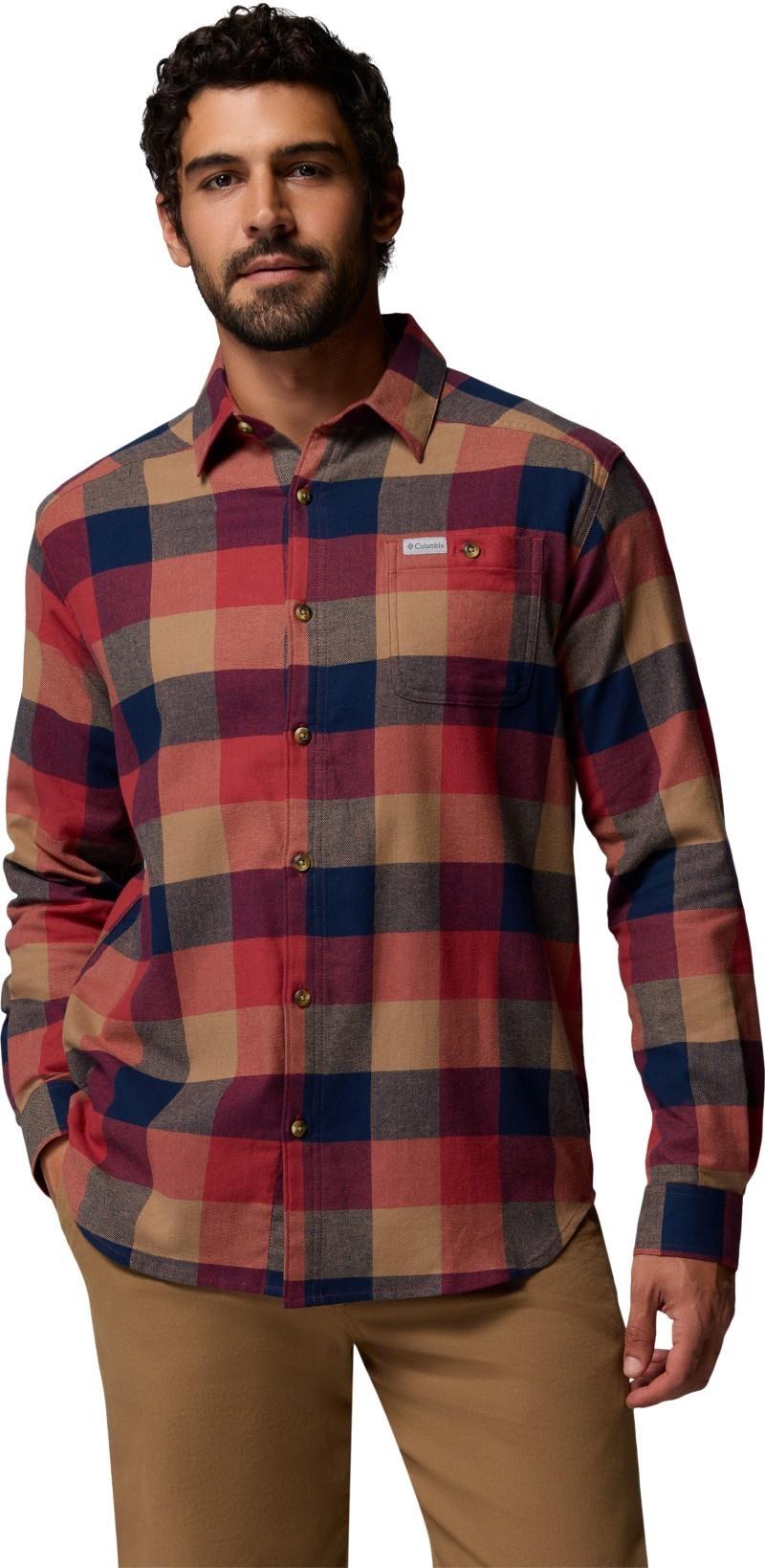 Cornell Woods Flannel LS Shirt, Extended - Mens - red oxide multi buffalo 1