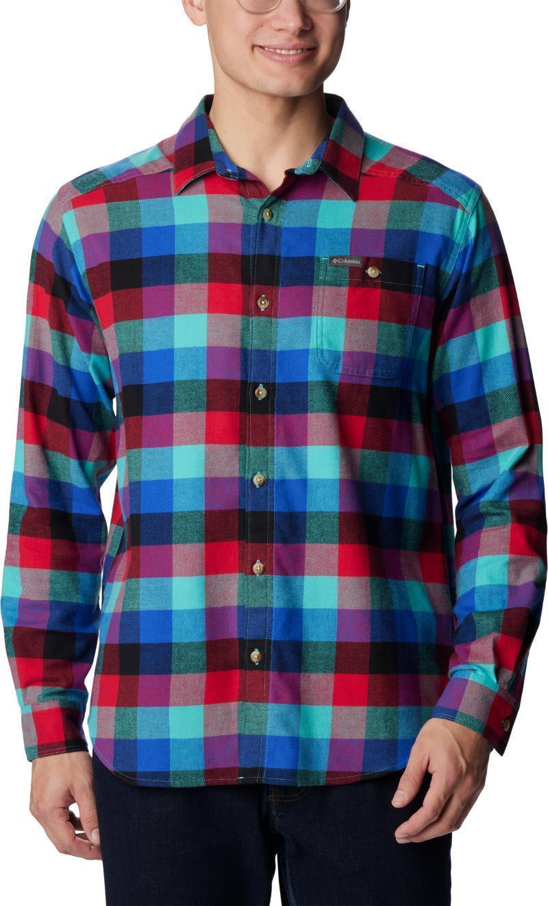 Cornell Woods Flannel LS Shirt, Tall - Mens - Bright Aqua Buffalo Check 1