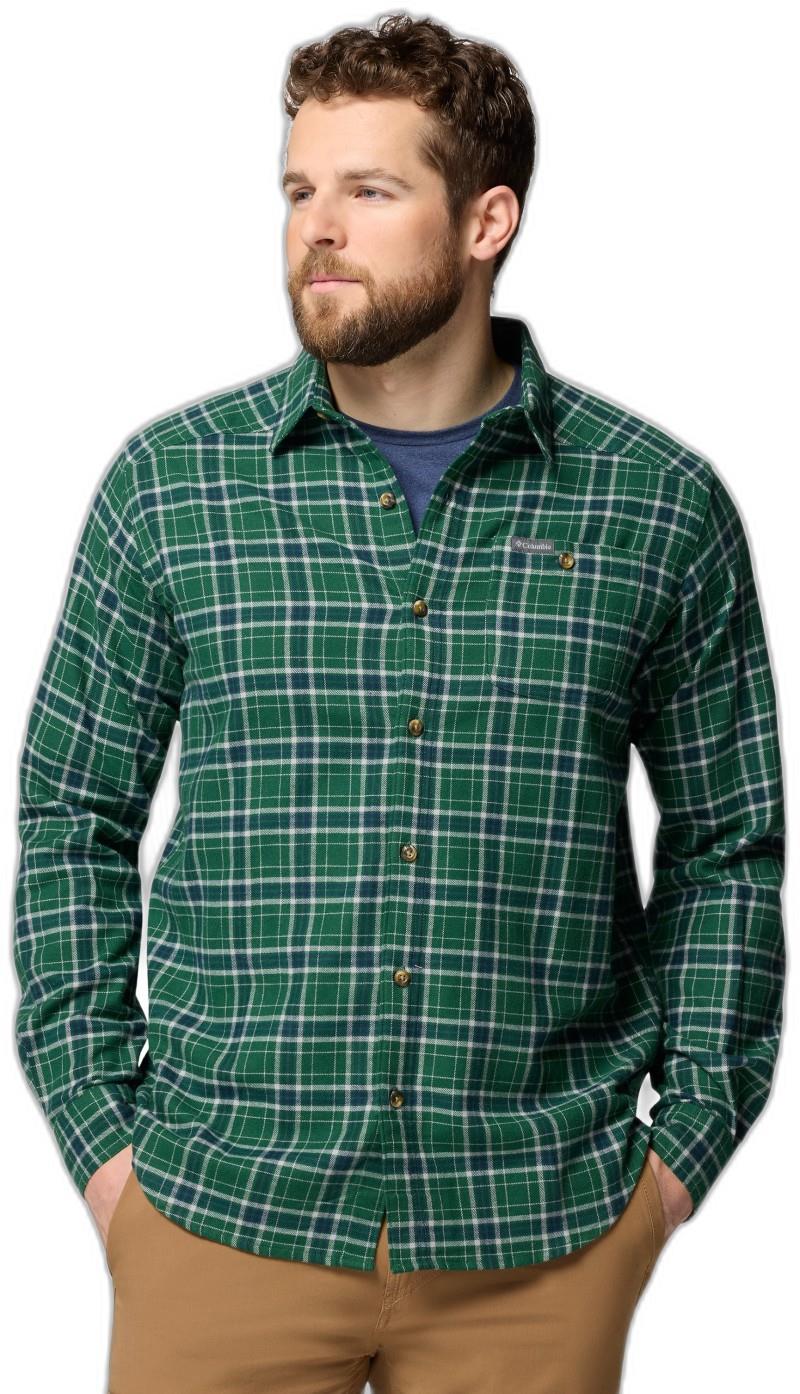 Cornell Woods Flannel LS Shirt - Mens - rain forest quad check 1