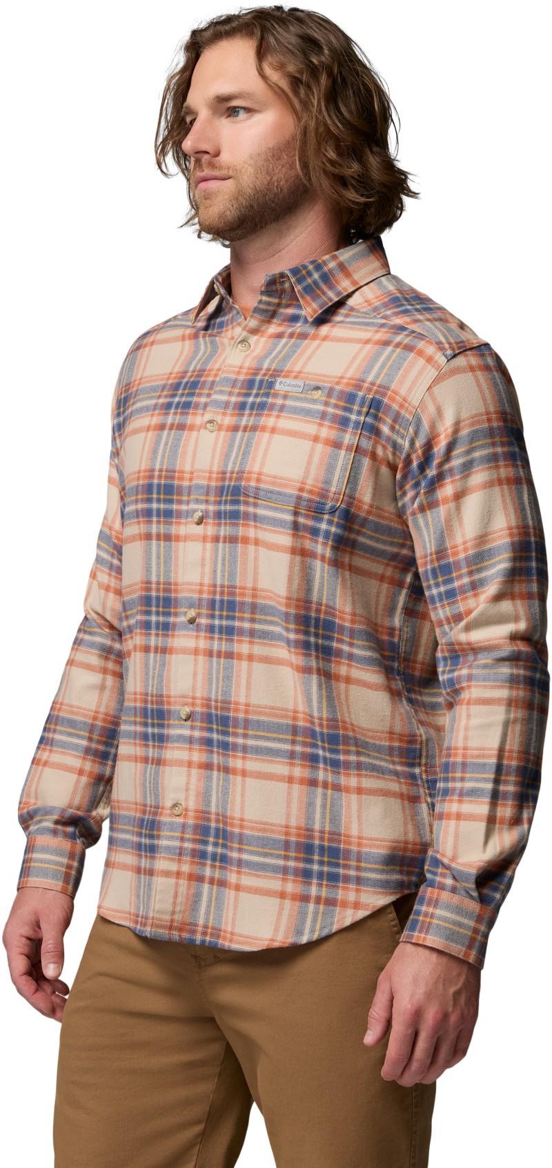Cornell Woods Flannel LS Shirt - Mens - teak brown textured plaid 1