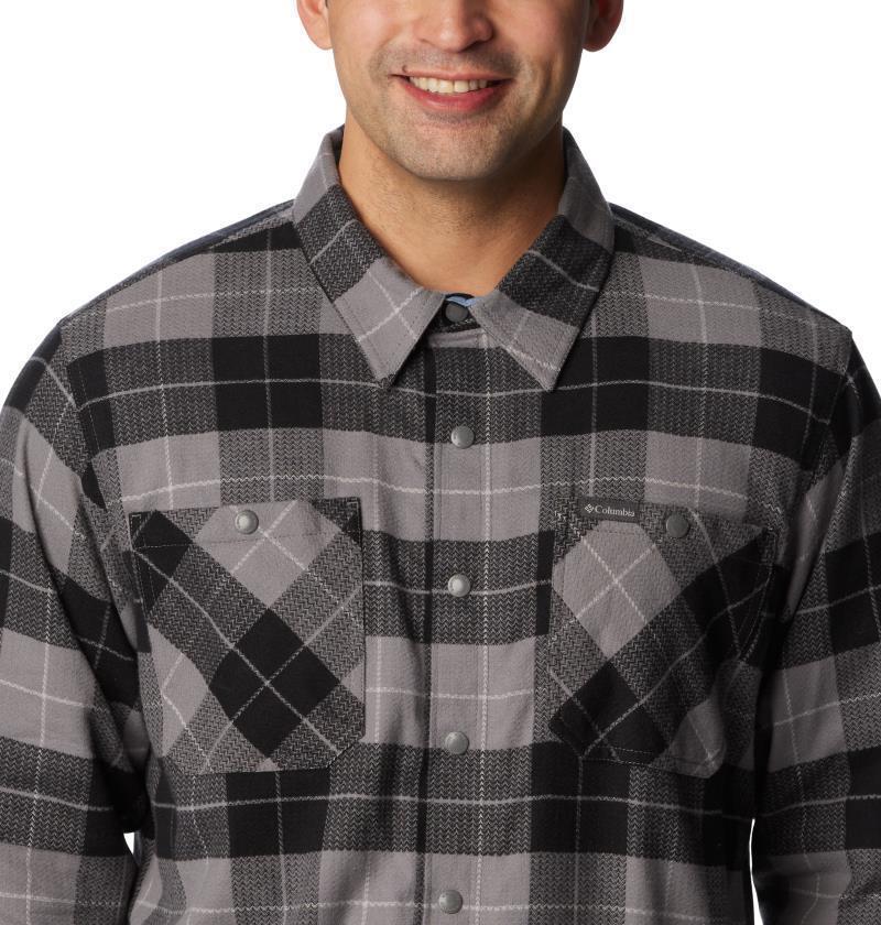 Cornell Woods Fleece Lined Shirt Jacket - Tall - Mens - City Grey / Blue Stone Woodsman Tartan 5
