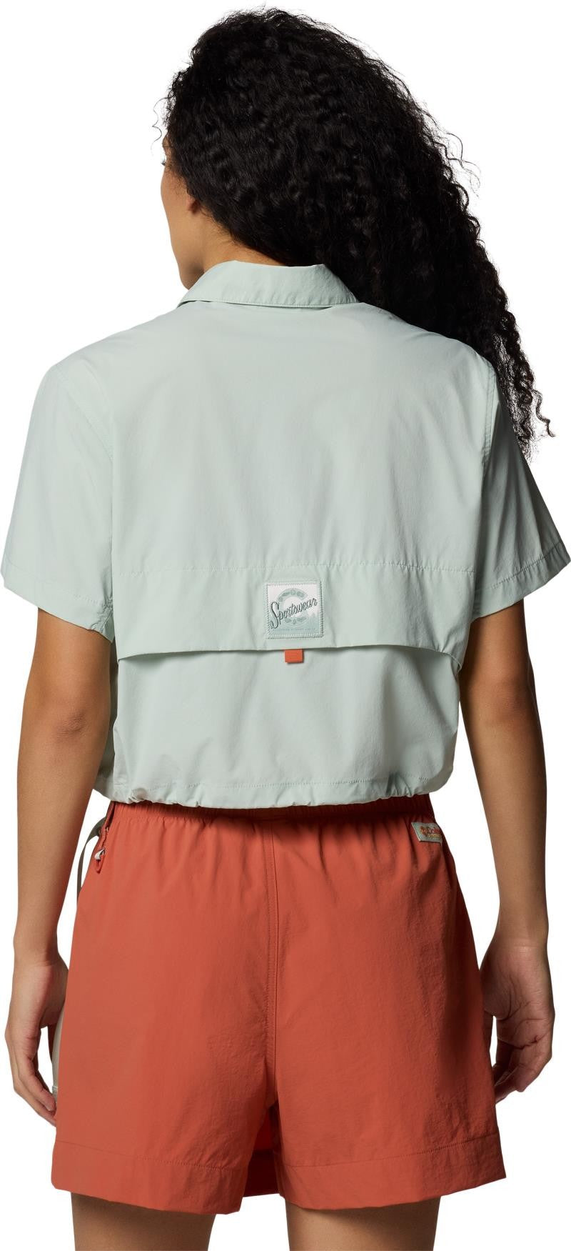 Cove Beach Woven Cropped SS - Womens - cool green 1