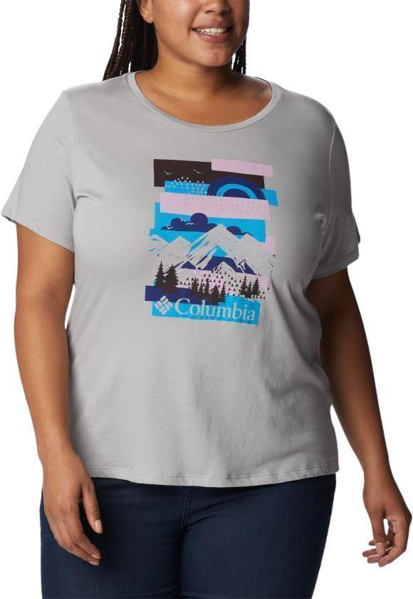 Daisy Days SS Graphic Tee, Extended - Womens - Columbia Grey Heather / Scenic Collage 1