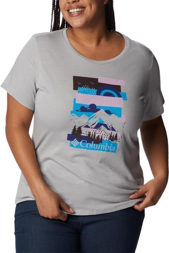 Daisy Days SS Graphic Tee, Extended - Womens - Columbia Grey Heather / Scenic Collage 3