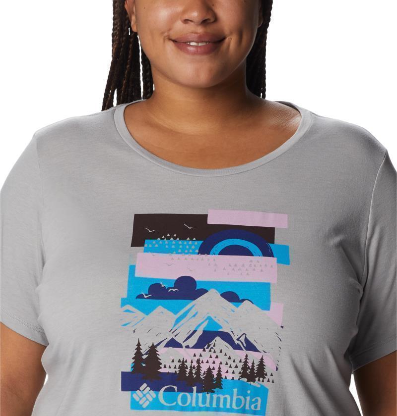 Daisy Days SS Graphic Tee, Extended - Womens - Columbia Grey Heather / Scenic Collage 5