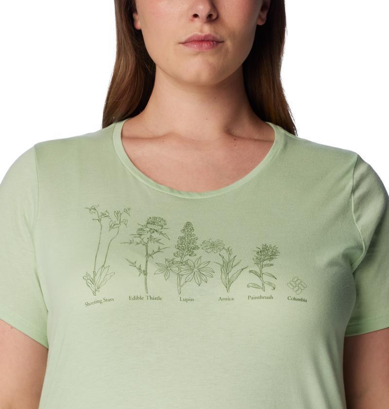 Daisy Days SS Graphic Tee, Extended - Womens - Sage Leaf Heather / Floral Friends 5