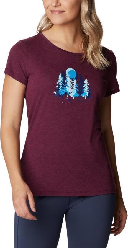 Daisy Days SS Graphic Tee - Womens - Marionberry Heather / Thru the Pines 1