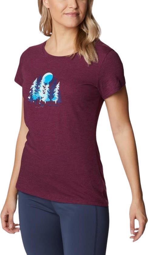 Daisy Days SS Graphic Tee - Womens - Marionberry Heather / Thru the Pines 3