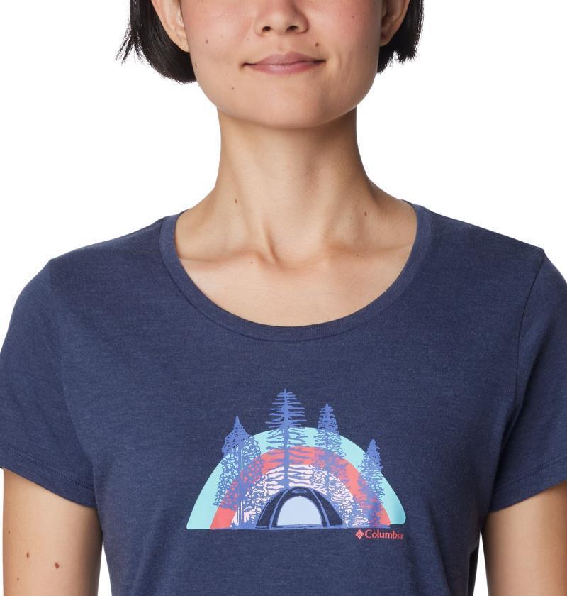 Daisy Days SS Graphic Tee - Womens - Nocturnal Heather / Happier Outdoors 4
