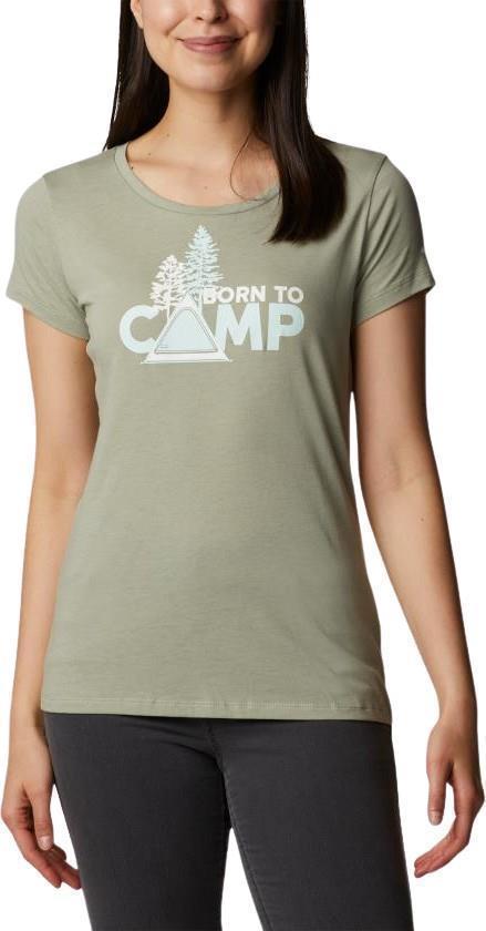 Daisy Days SS Graphic Tee - Womens - Safari Heather / Born To Camp 1