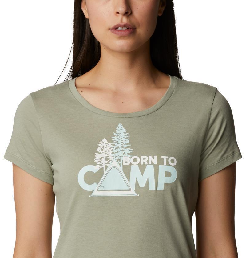 Daisy Days SS Graphic Tee - Womens - Safari Heather / Born To Camp 5