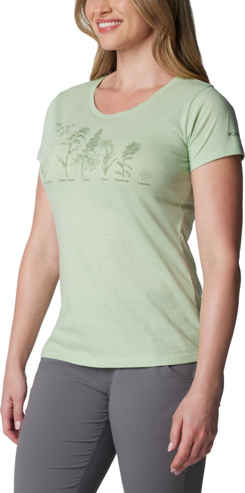 Daisy Days SS Graphic Tee - Womens - Sage Leaf Heather / Floral Friends 2