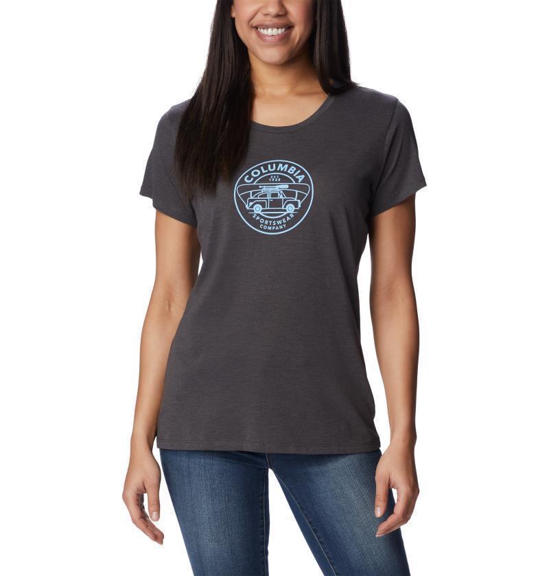 Daisy Days SS Graphic Tee - Womens - Shark Heather / Journey To Joy Graphic 1