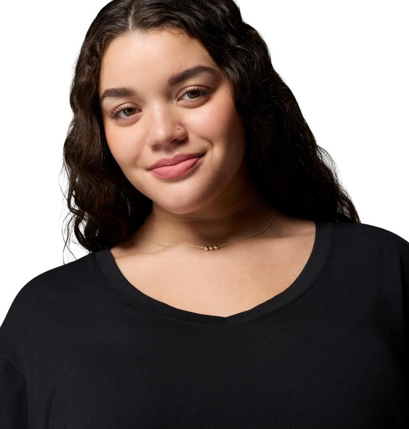 Daniela Falls V-Neck SS Tee, Extended - Womens - black 1