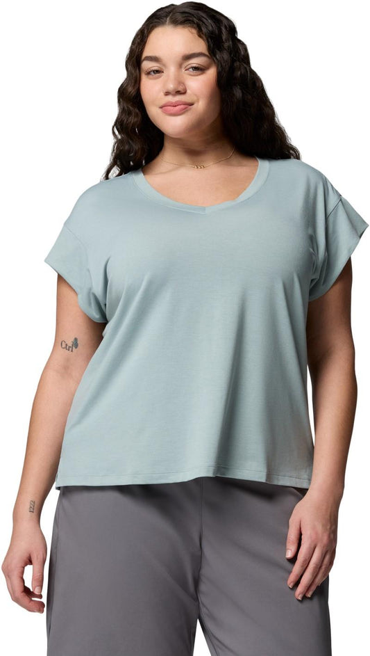 Daniela Falls V-Neck SS Tee, Extended - Womens - crushed blue 1