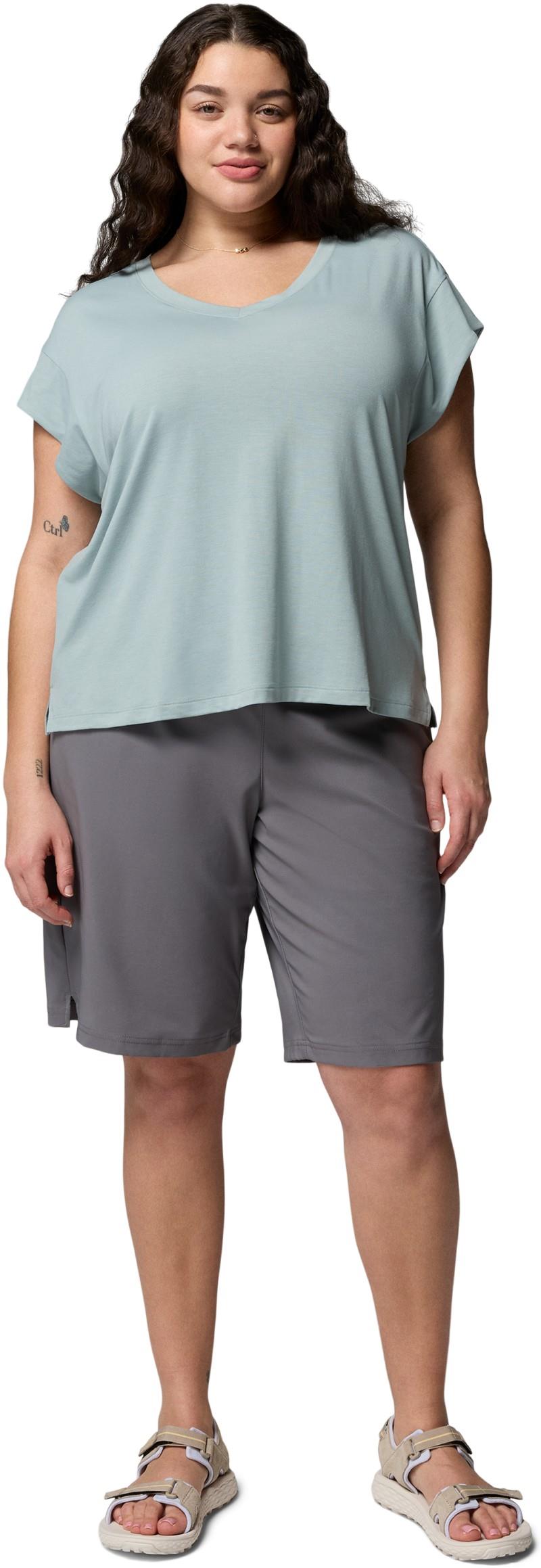 Daniela Falls V-Neck SS Tee, Extended - Womens - crushed blue 1