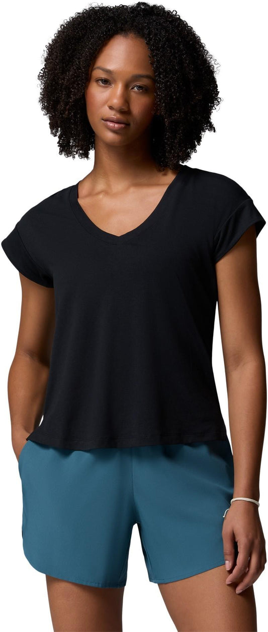 Daniela Falls V-Neck SS Tee - Womens - black 1
