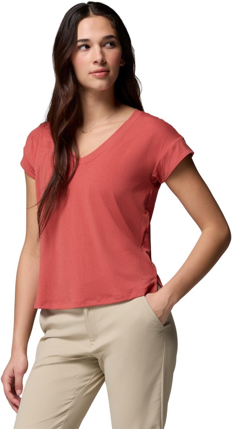 Daniela Falls V-Neck SS Tee - Womens - washed red 1