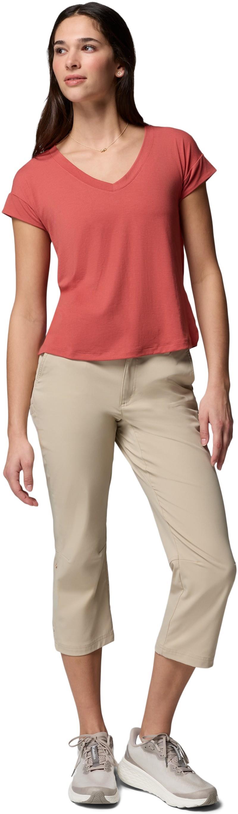 Daniela Falls V-Neck SS Tee - Womens - washed red 1