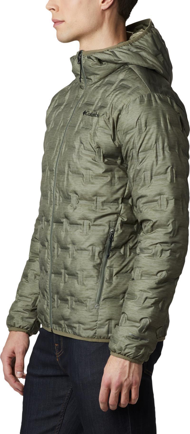 Delta Ridge Down Hooded Jacket - Mens - Stone Green Heather Print 3