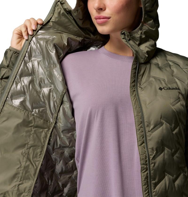 Delta Ridge II Long Down Jacket - Womens - stone green 1
