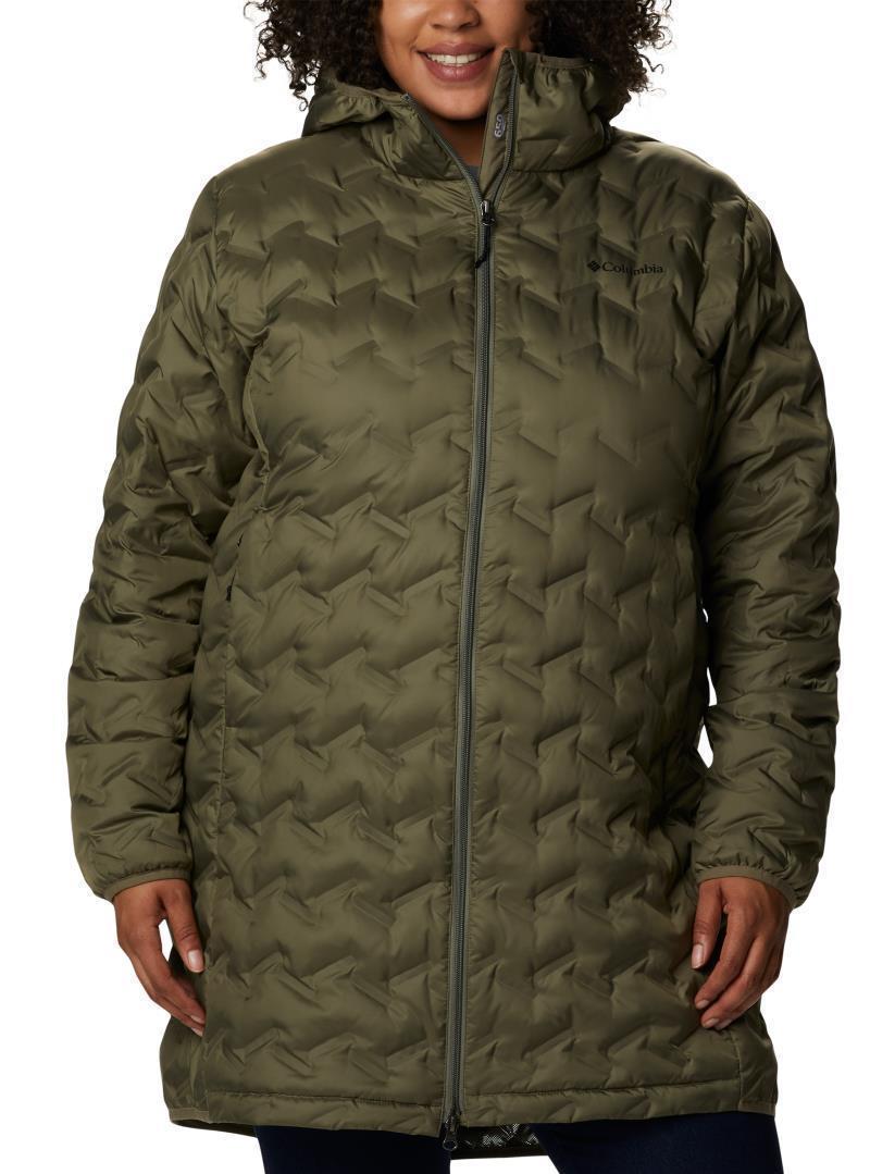 Delta Ridge Long Down Jacket - Plus - Womens - Stone Green 1