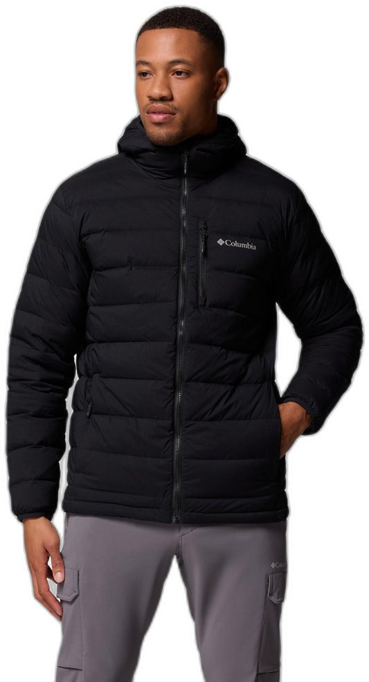 Drift Peak Stretch Down Hooded Jacket - Mens - black 1